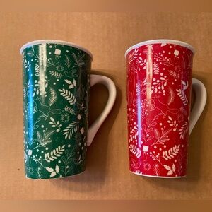 Set of two Starbucks 16 ounce holiday ceramic mugs - never used!